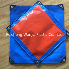 Birthday Design 260gsm Heavy Duty Blue / Orange PE Tarpaulin / Poly Tarp With Reinforced Corner and Rivet For Cover