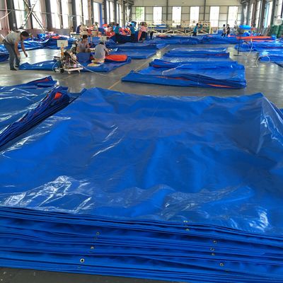 Heavy Duty Waterproof PE Laminated Tarpaulin in Blue and Orange Color