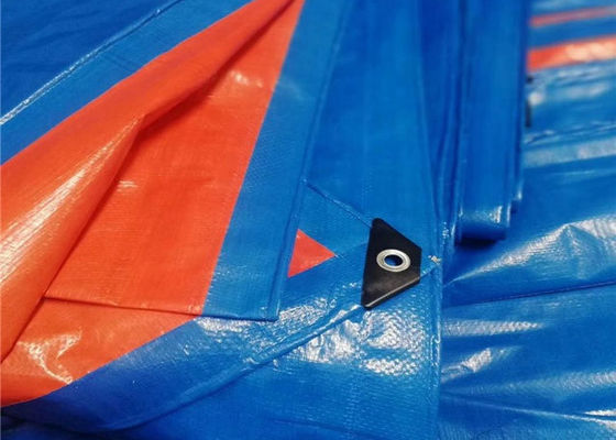 WATERPROOF BLUE/ORANGE READY MADE PE TARPAULIN FABRIC SHEET COVERS WITH ALUMINUM EYELETS