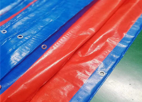 WATERPROOF BLUE/ORANGE READY MADE PE TARPAULIN FABRIC SHEET COVERS WITH ALUMINUM EYELETS