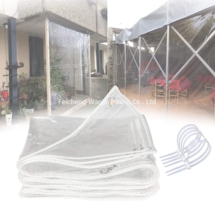 Heavy Duty Tarpaulin Transparent Tarp with Eyelets Customizable Thick Tarps Easy to Fold Rainproof Vegetable Cover