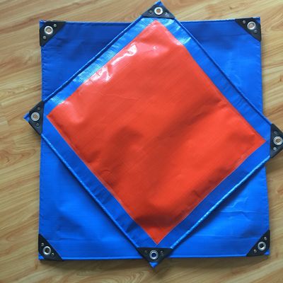 Birthday Design 260gsm Heavy Duty Blue / Orange PE Tarpaulin / Poly Tarp With Reinforced Corner and Rivet For Cover